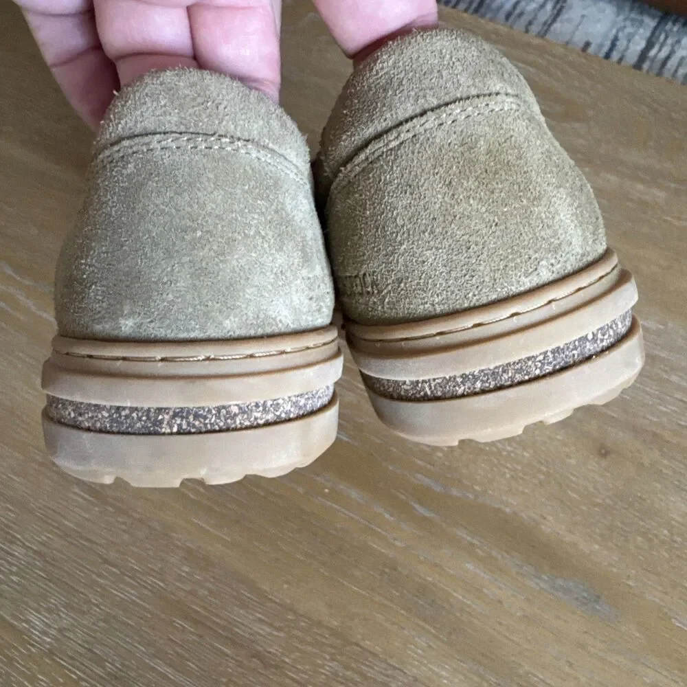 NWOB Birkenstock Callan Taupe Suede Slip On Loafers Sneakers W9 - M7 Comfort